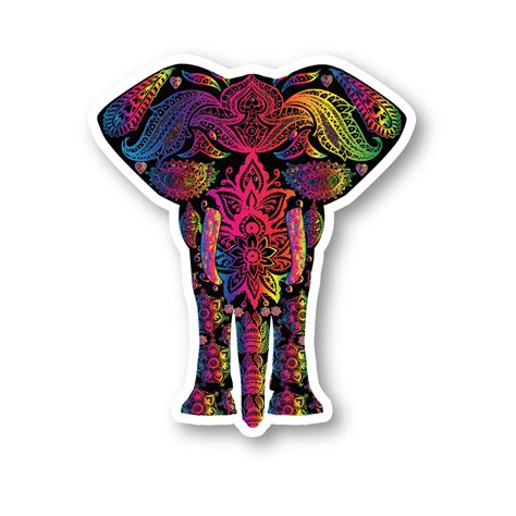 Elephant Psychedelic Pattern Vinyl Sticker Psychedelic Pattern Laptop