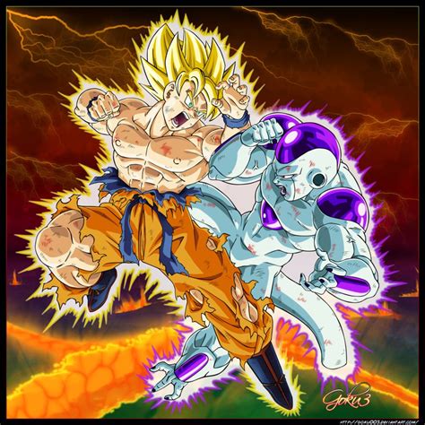 Goku lands on kanassa and defeats frieza's soldiers stationed there, freeing the surviving kanassans from frieza's rule. Goku VS Freeza by goku003 on DeviantArt