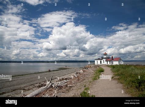 West Point Lighthouse In Seattles Discovery Park Washington Usa