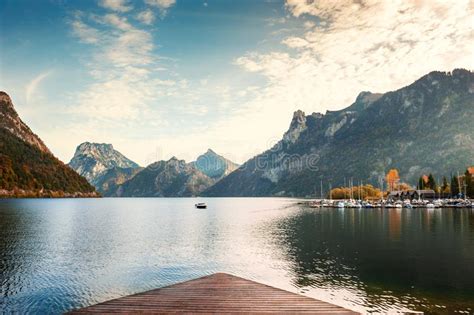 Traunsee Lake In Austrian Alps Stock Photo Image Of Coast Alpine