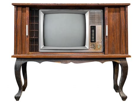 Premium Photo Vintage Tv Antique Wooden Box Television Isolated On