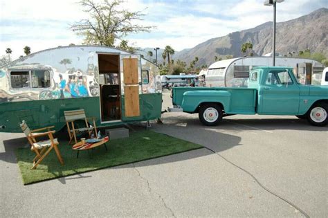 Sweet 60s Stepside Chevy Camp Trailer Vintage Rv Vintage Caravans