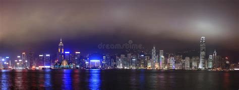 Panorama De Nuit De Hong Kong Image Stock Image Du Hong Recherche