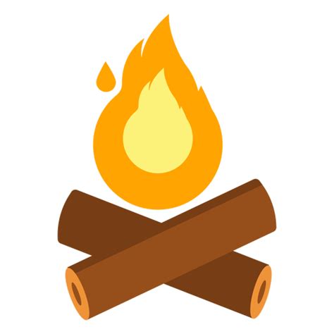 Fire Campfire Log Flat Png And Svg Design For T Shirts