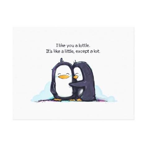 Welcome to our antarctic penguin colony. I Like You a Lottle Penguins -Wrapped Canvas Print ...