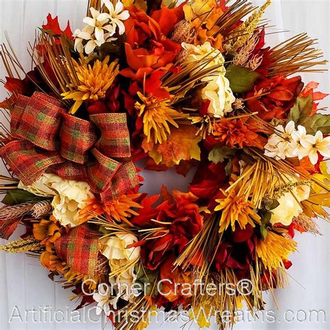 Autumn Harvest Floral Wreath Artificialchristmaswreaths