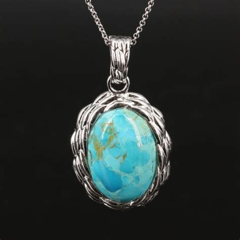Sterling Silver Turquoise Pendant Necklace In United States