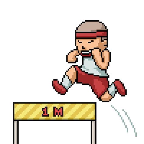 Premium Vector Pixel Art Man Run Jump
