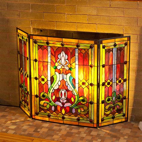 Stained Glass Decorative Fire Screens Fanng Mooncake