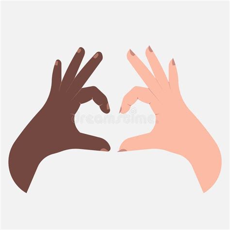 Black And White Hands With Heart Stock Vector Illustration Of Hand