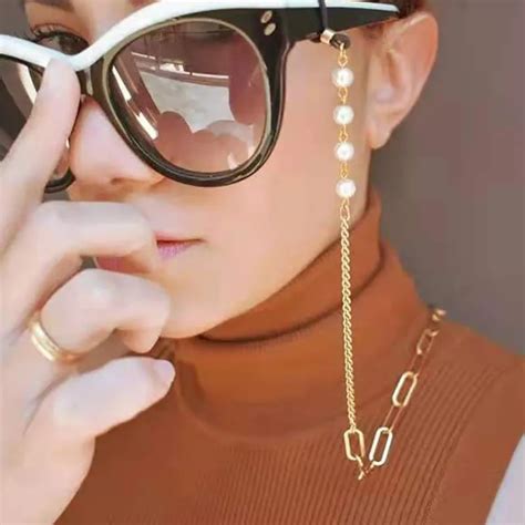 fashion pearl mask chains glasses chain for women retro metal sunglass lanyards holder mask