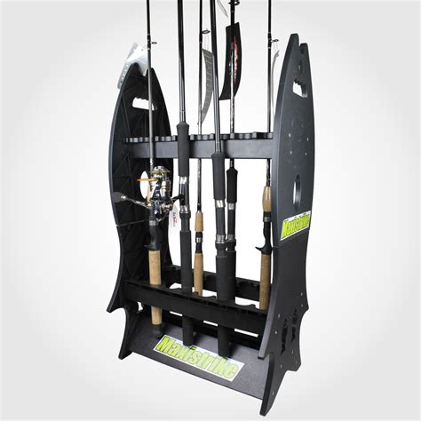 16 Piece Fishing Rod Holder Rack Holds 16 Fish Rods Floor Storage Stand