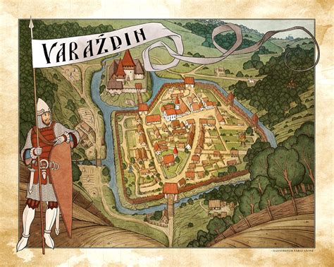 Medieval Map Of The City Of Varaždin Croatia Fabio Leone On