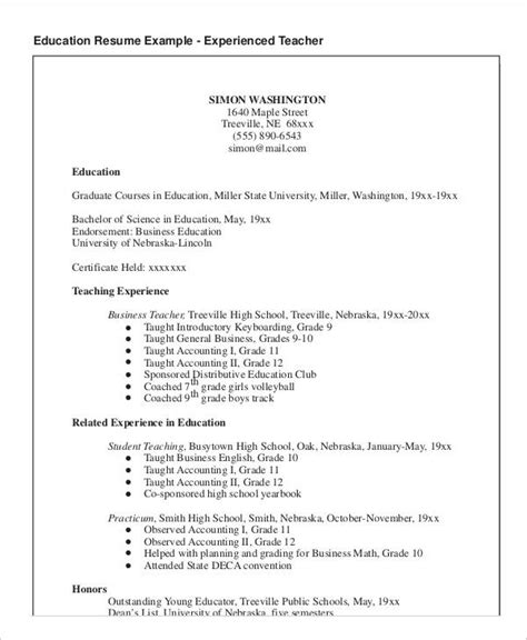 Simple Resume Sample For Teacher Good Teachers Resume Format