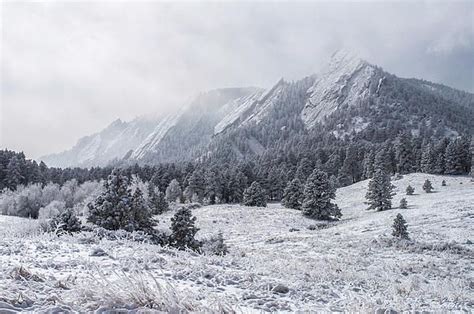 The Flatirons In Winter Boulder Colorado Colorado