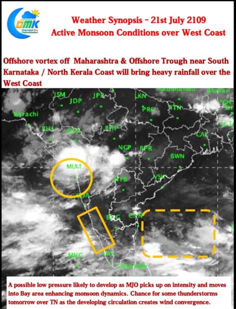 Active Monsoon Over West Coast Chennairains Comk