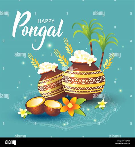 Illustration Of Happy Pongal Holiday Harvest Festival Of Tamil Nadu