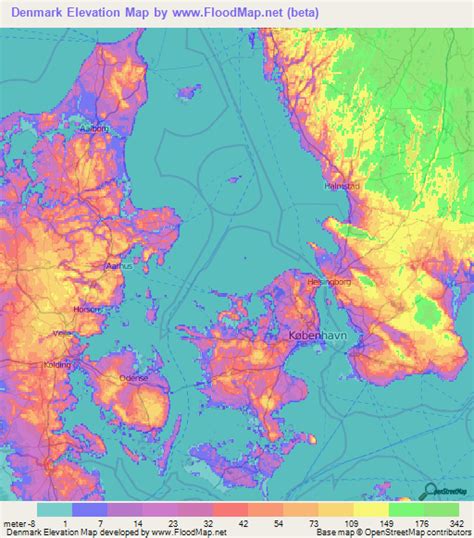 Denmark Elevation And Elevation Maps Of Cities Topographic Map Contour
