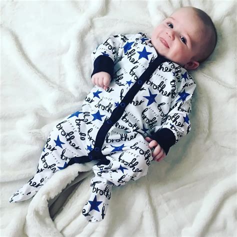 Infant Baby Boy Romper Fashion Letter Brother Long Sleeve Toddler