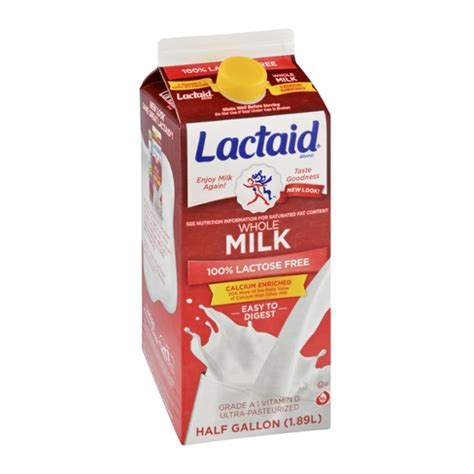 Lactaid Calcium Enriched 100 Lactose Free Whole Milk 64 Fl Oz