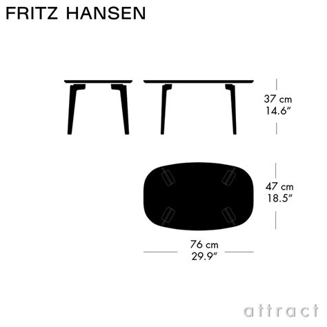 Fritz Hansen フリッツ・ハンセン Join ジョインテーブル Fh21 コーヒーテーブル 楕円形 47×76cm 無垢材 カラー