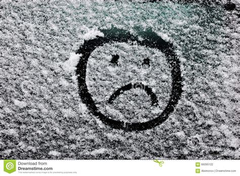 Snow Covered Car With Smiley Stock Photography