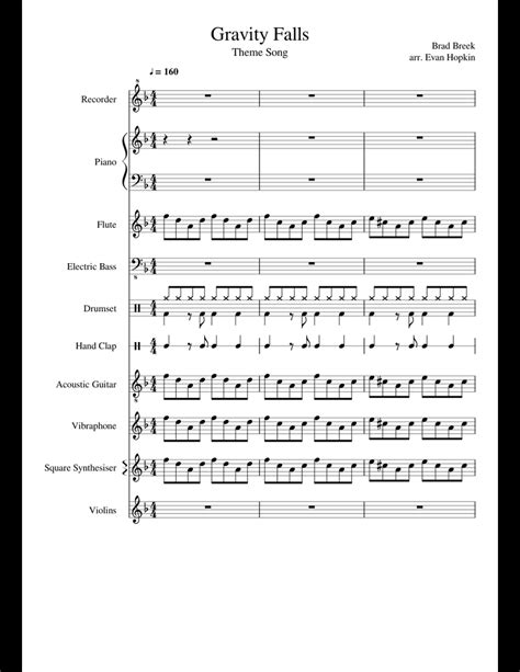 We have an official gravity falls theme tab made by ug professional guitarists.check out the tab ». Gravity Falls sheet music for Piano, Flute, Recorder, Bass download free in PDF or MIDI