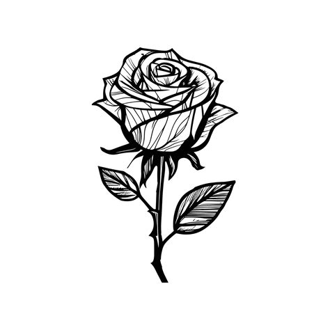 Hand Drawn Roses Sketch Rose Flowers With Leaves Black And White Vintage Etching Vector