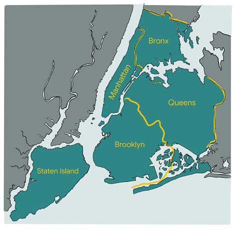 Manhattan New York Boroughs Map Bhe