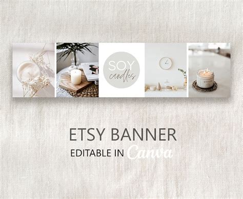 Etsy Banner Template Editable In Canva Diy Etsy Photo Covertemplate