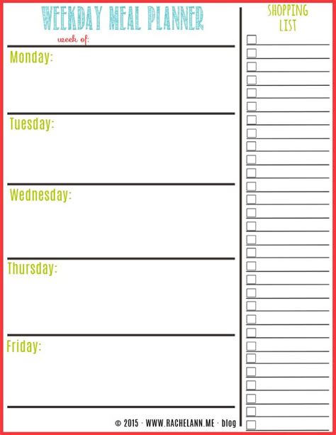 Daily food journal templates & samples. Free Meal Planner | Weekly meal planner template, Meal ...