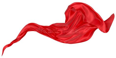 Beautiful Flowing Fabric Of Red Wavy Silk Or Satin 3d Rendering Image