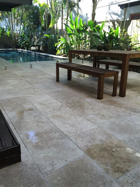 Travertine Tiling And Tropical Garden Setting Outdoor Living Outdoor