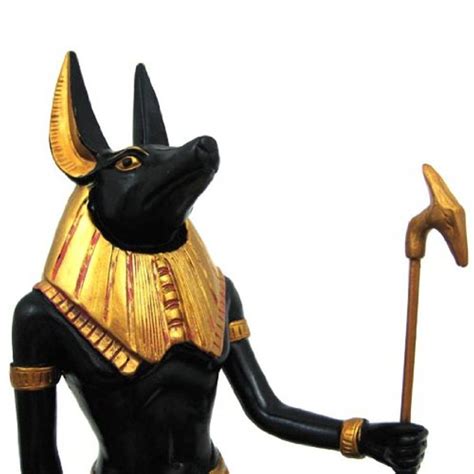 Egyptian God Anubis Jackal Deity Of Deathafterlife Scepter Ankh 12 Tall Statue Ebay