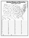 50 States And Capitals Map Quiz Printable - Printable Maps