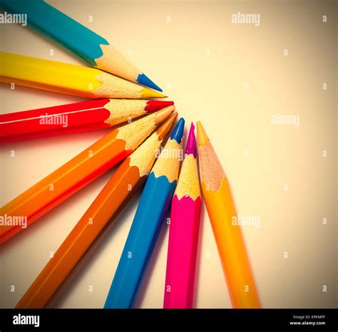 Set Of Colored Pencils Stock Photo Alamy