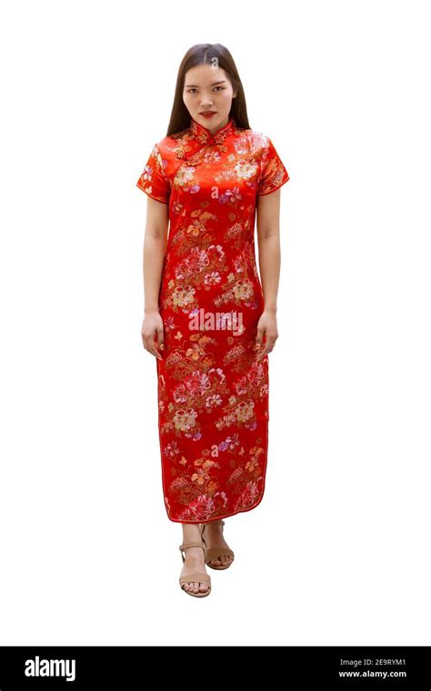Chinese Women Dress With Cheongsam Or Qipao Traditional Outfit For Festive Seasons Chinese New