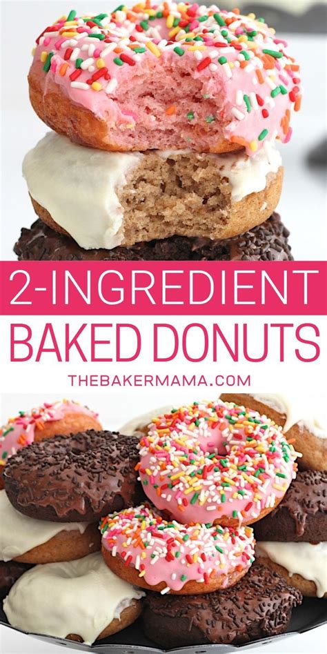 how to make 2 ingredient baked cake donuts in 2020 baking no bake cake donut recipes donut