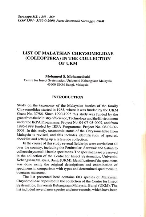 Islamic books library, where you can download online islamic books in pdf with more than 35 languages, read authentic books about islam. (PDF) List of Malaysian Chrysomelidae (Coleoptera) in the ...
