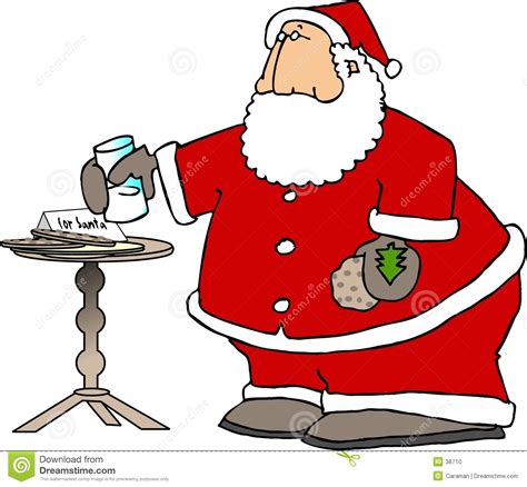 Santa Eating Snacks Stock Illustration Illustration Of