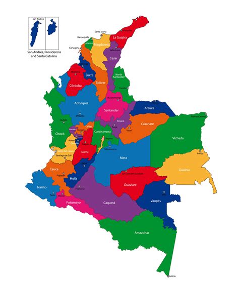 Mapa de Colombia Político Físico Para Imprimir