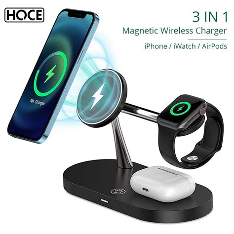Hoce 3 In 1 Magnetic Wireless Chargers 15w Fast Charging Station For