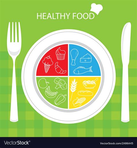 Plate With Healthy Food Royalty Free Vector Image