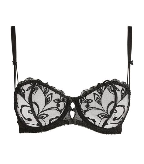 Embroidered Lace Half Cup Bra
