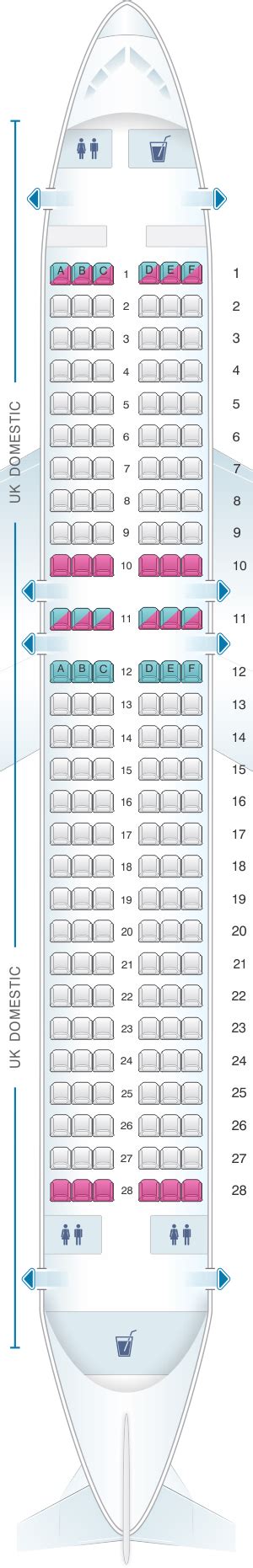 Seat Map British Airways Airbus A320 Domestic Layout C33
