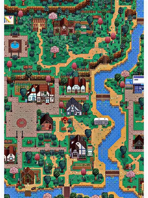 Stardew Valley Town Map Spiral Notebook For Sale By Jellyrelish