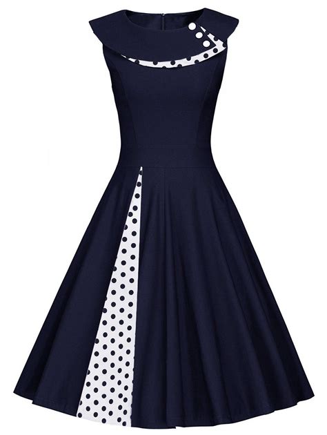 [27 off] polka dot sleeveless pleated a line dress rosegal