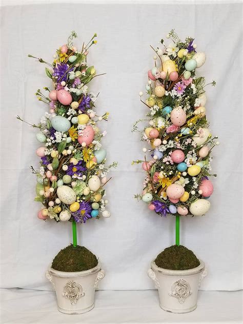 Hand Crafted Spring Easter Egg Topiary Homebnc