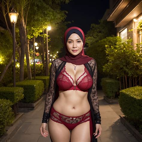 Years Old Indonesian Mature Woman Wearing Wide Hijab Perfect