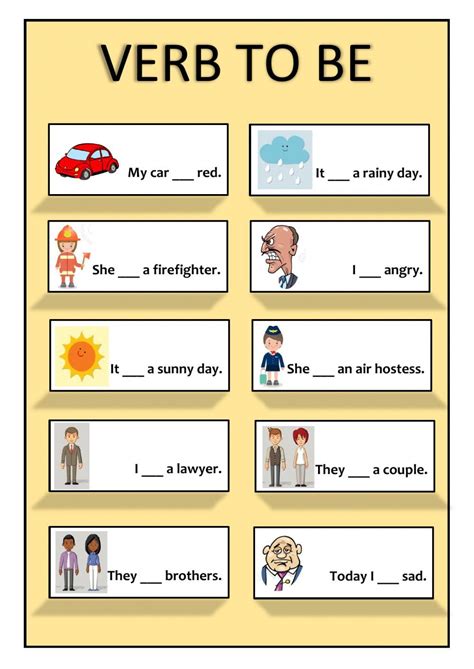 Verb To Be Interactive Worksheet Verb To Be Worksheet For Grade The